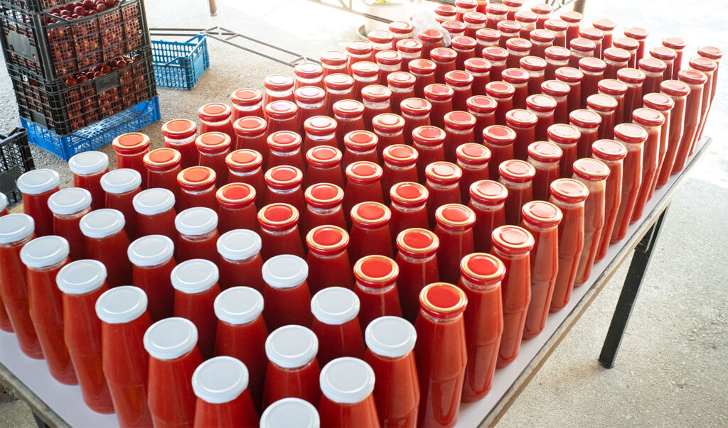 Step_8_Storage Tomatoes Salse Tomatoes salse bottles ready to be stored